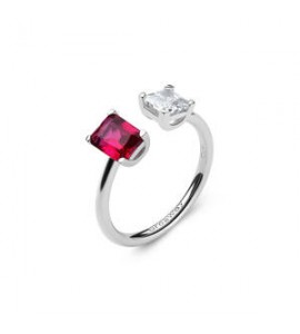 Anello Gioielli Fancy by Brosway in argento zirconi baguette bianco e rosso misura 16 fpr10c