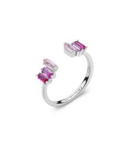 Anello Gioielli Fancy by Brosway in argento zirconi baguette rosa misura 12 fvp12b