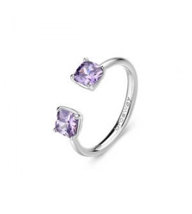 Anello Gioielli Fancy by Brosway in argento zirconi cushion ametista misura 16 fmp14c