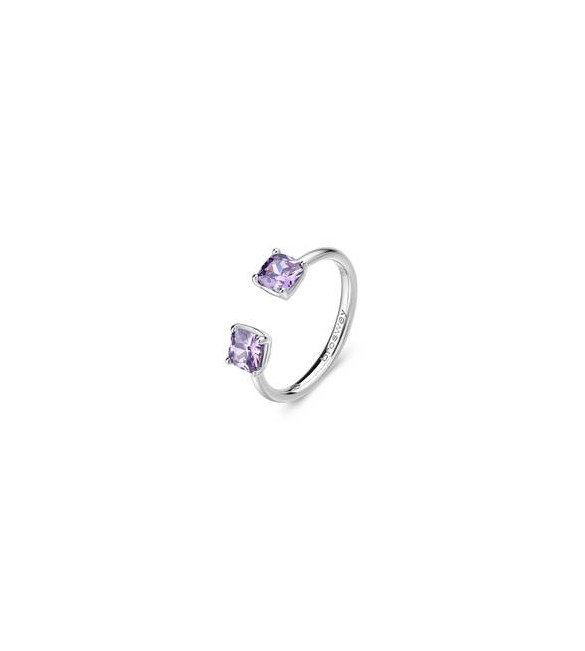 Anello Gioielli Fancy by Brosway in argento zirconi cushion ametista misura 16 fmp14c