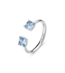 Anello Gioielli Fancy by Brosway in argento zirconi cushion azzurro misura 16 fcl11c