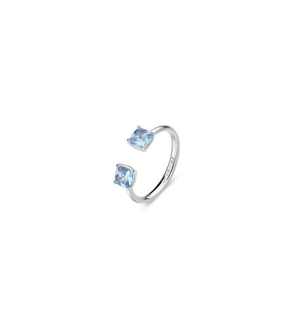 Anello Gioielli Fancy by Brosway in argento zirconi cushion azzurro misura 16 fcl11c