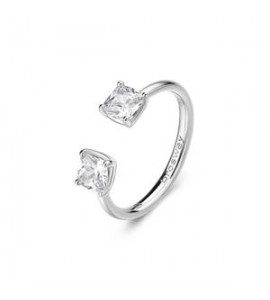 Anello Gioielli Fancy by Brosway in argento zirconi cushion bianco misura 12 fiw16b