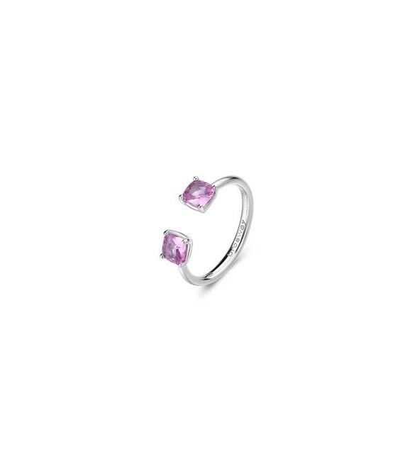Anello Gioielli Fancy by Brosway in argento zirconi cushion rosa misura 12 fvp11b