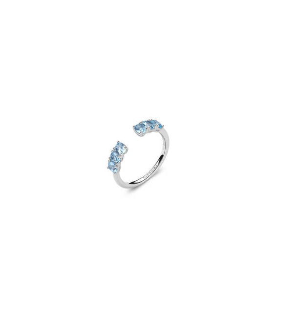 Anello Gioielli Fancy by Brosway in argento zirconi ovale azzurro misura 16 fcl13c