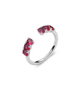 Anello Gioielli Fancy by Brosway in argento zirconi ovale rosso misura 16 fpr11c