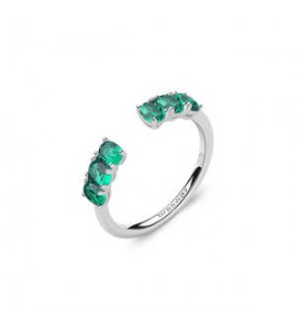 Anello Gioielli Fancy by Brosway in argento zirconi ovale verde misura 12 flg10b