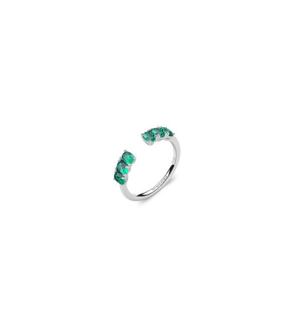 Anello Gioielli Fancy by Brosway in argento zirconi ovale verde misura 12 flg10b