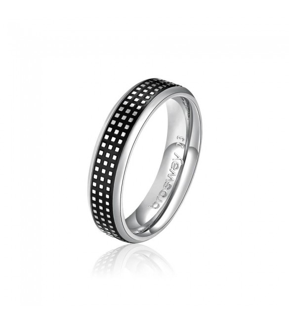 Anello Uomo Gioielli Brosway Bullet Acciaio e smalto misura 21 bul35b