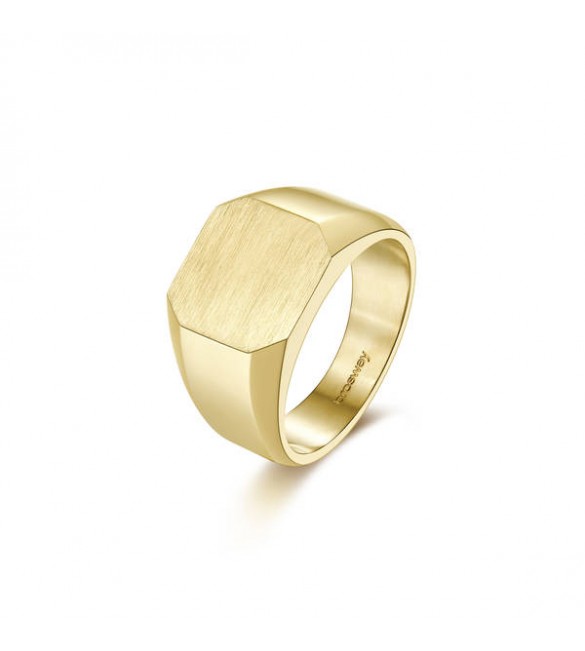Anello Uomo Gioielli Brosway Ink in acciaio 316L pvd oro a sigillo bik32b