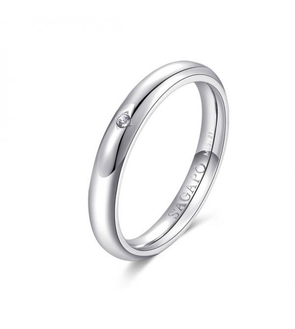 Anello Uomo Gioielli Sagapò For Love in acciaio 316L e cristallo black diamond sfv40c