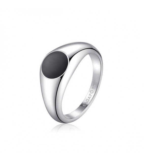 Anello Uomo Gioielli Sagapò Ripple in acciaio 316L sigillo srp36c