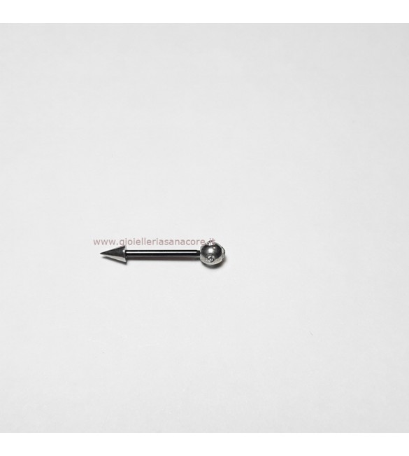 Body Piercing Lobo Orecchio Viso Barbell Sfera Punta Acciaio nero 20