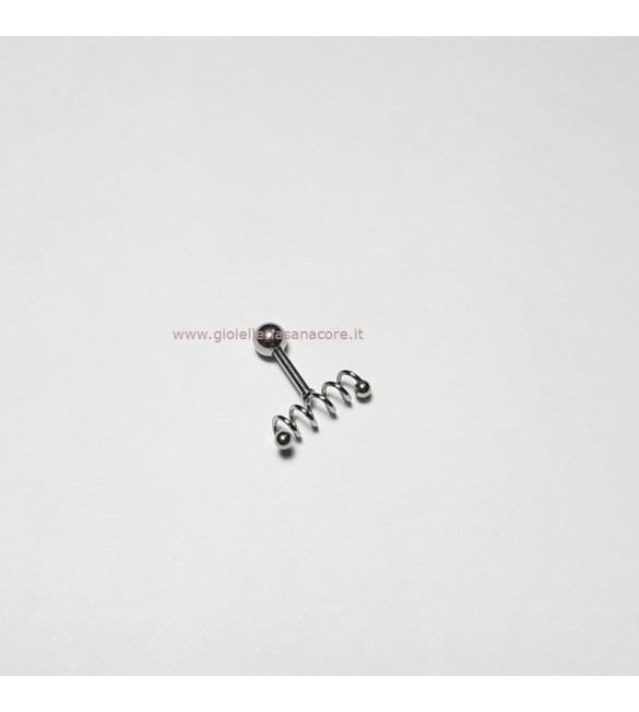 Body Piercing Lobo Orecchio Viso Barbell Sfera Spirale Acciaio 14