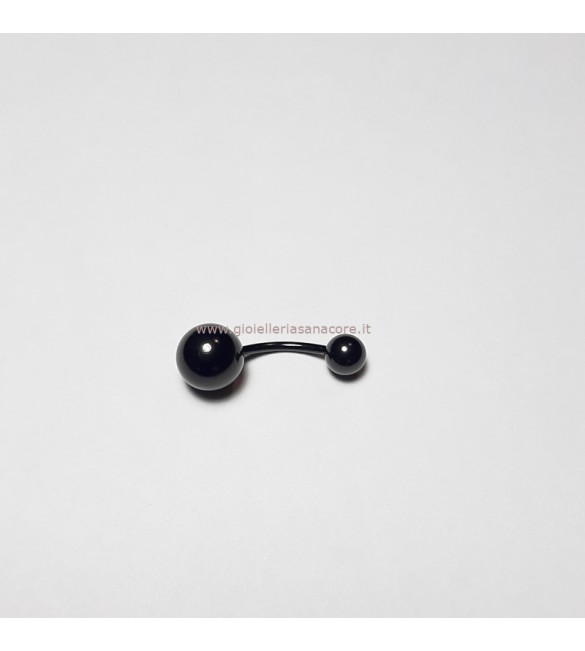 Body Piercing Orecchio Viso Curved Barbell Sfera Titanio nero 22