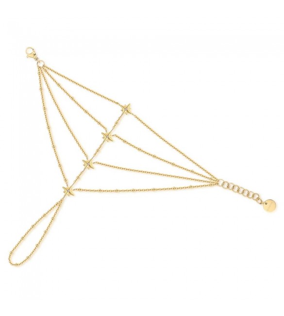 Bracciale Baciamano Donna Gioielli Brosway Chant in acciaio pvd oro con Stelle bah76