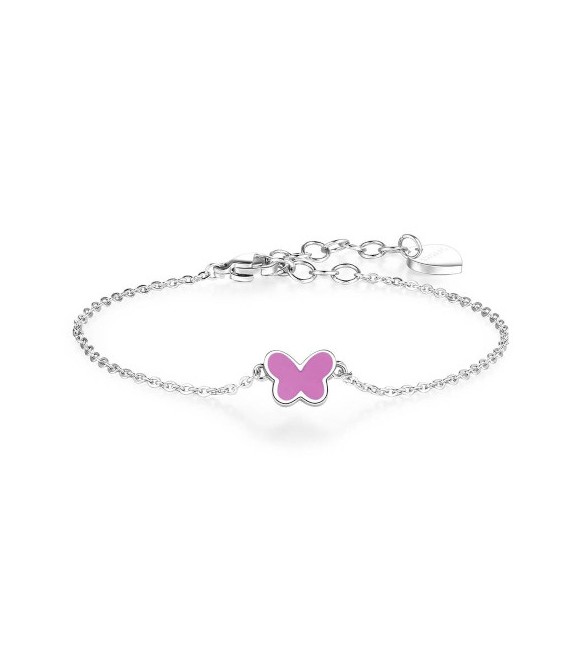 Bracciale Bambina Gioielli Sagapò Click in acciaio con Farfalla e smalto sck210