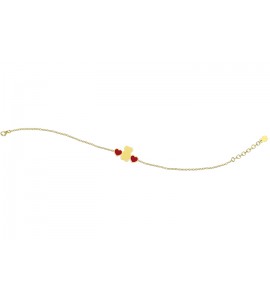 Bracciale Bambino Bambina Gioielli Nanan Bijou oro Cuori Rosso ngld0015