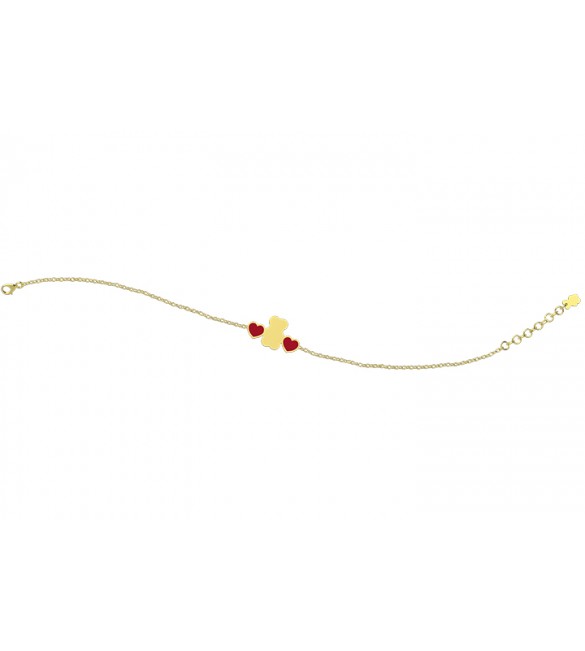 Bracciale Bambino Bambina Gioielli Nanan Bijou oro Cuori Rosso ngld0015