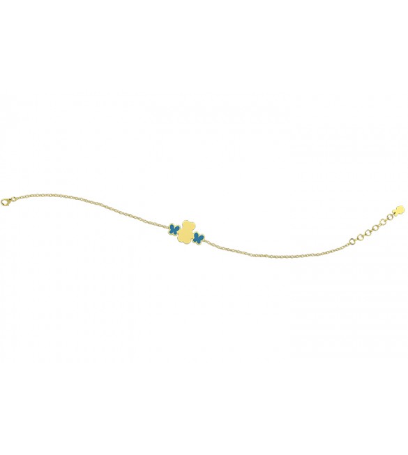 Bracciale Bambino Bambina Gioielli Nanan Bijou oro Farfalle Azzurro ngld0013