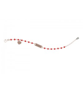 Bracciale Bambino Bambina Gioielli Nanan Bijou Targhetta Cuore argento rosato nan0297