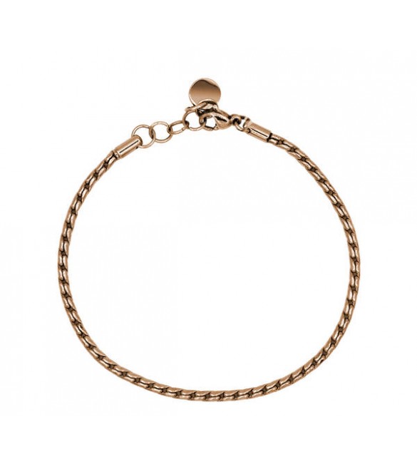 Bracciale Brosway base per Charm Très Jolie in acciaio 316L e pvd oro rosa mm 180 bbr54