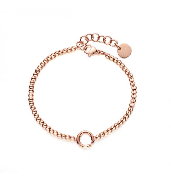 Bracciale Brosway base per Charm Très Jolie in acciaio 316L pvd oro rosa Sfere bbr65