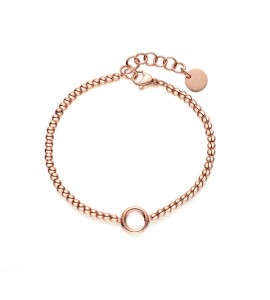 Bracciale Brosway base per Charm Très Jolie in acciaio 316L pvd oro rosa Sfere bbr65