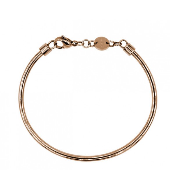 Bracciale Brosway base per Charm Très Jolie rigido in acciaio armonico e pvd oro rosa diametro 65,5 mm bbr48