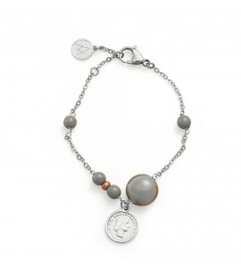 Bracciale Donna Gioielli Antica Murrina Mademoiselle con pendente Grigio br839a12