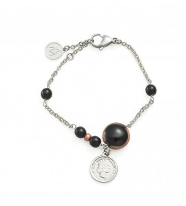 Bracciale Donna Gioielli Antica Murrina Mademoiselle con pendente Nero br839a14