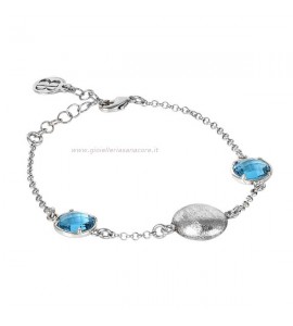 Bracciale Donna Gioielli Boccadamo Cristallarte in bronzo rodiato con cristalli sky ed elemento effetto graffiato XBR805