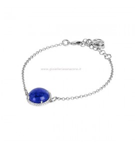 Bracciale Donna Gioielli Boccadamo Sharada in bronzo con cabochon blu rutilato e zirconi XBR808