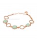 Bracciale Donna Gioielli Boccadamo Sharada in bronzo con cabochon verde acqua e zirconi alternati XBR823RS