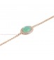 Bracciale Donna Gioielli Boccadamo Sharada in bronzo con centrale cabochon verde acqua e zirconi XBR825RS