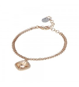 Bracciale Donna Gioielli Boccadamo Sharada in bronzo con cristallo briolette peach e zirconi xbr720rs