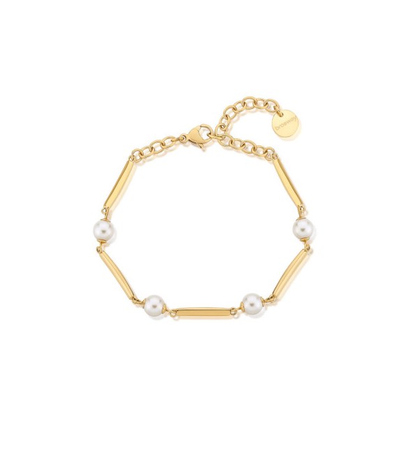 Bracciale Donna Gioielli Brosway Affinity in acciaio pvd oro con perle bff165