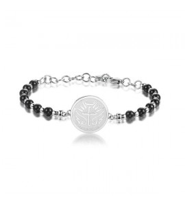 Bracciale Donna Gioielli Brosway Chakra in acciaio 316L con Angelo Custode e sfere in onice bhk220