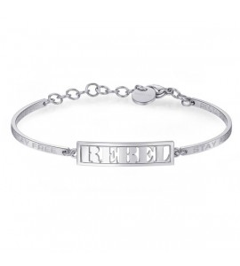 Bracciale Donna Gioielli Brosway Chakra in acciaio 316L con scritta Rebel bhk263