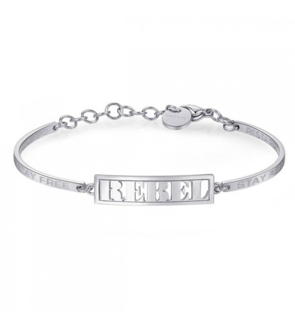 Bracciale Donna Gioielli Brosway Chakra in acciaio 316L con scritta Rebel bhk263