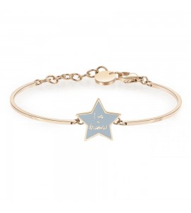 Bracciale Donna Gioielli Brosway Chakra in acciaio 316L con stella e smalto turchese bhk324