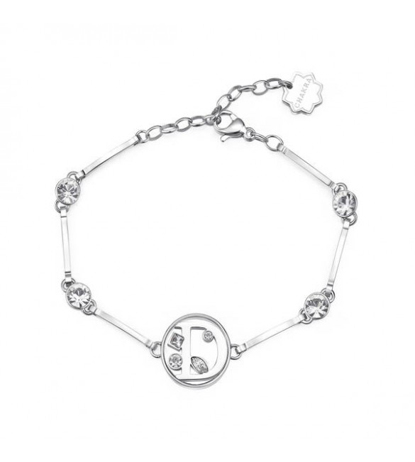 Bracciale Donna Gioielli Brosway Chakra in acciaio 316L Lettera D bhkb052