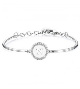 Bracciale Donna Gioielli Brosway Chakra in acciaio 316L lettera N bhk137