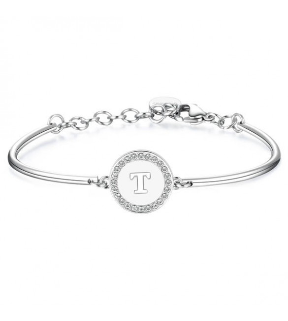 Bracciale Donna Gioielli Brosway Chakra in acciaio 316L lettera T bhk143