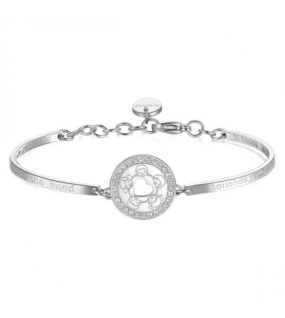 Bracciale Donna Gioielli Brosway Chakra in acciaio 316L Maestra e cristalli bianchi bhk433