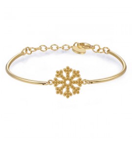 Bracciale Donna Gioielli Brosway Chakra in acciaio 316L pvd oro con Fiocco di Neve con cristalli bhk255