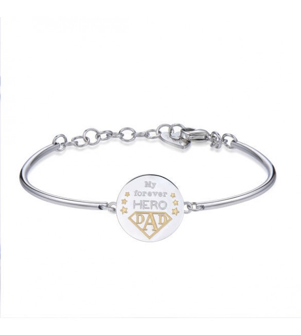 Bracciale Donna Gioielli Brosway Chakra in acciaio 316L pvd oro con incisione Dad bhk273
