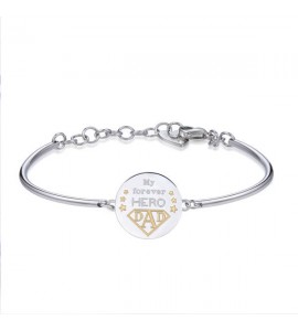 Bracciale Donna Gioielli Brosway Chakra in acciaio 316L pvd oro con incisione Dad bhk273