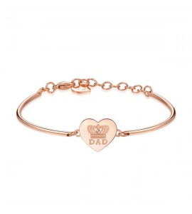 Bracciale Donna Gioielli Brosway Chakra in acciaio 316L pvd oro rosa con inciso Dad e cristallo bhk278
