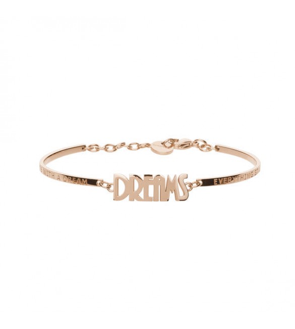 Bracciale Donna Gioielli Brosway Chakra in acciaio 316L pvd oro rosa con scritta Dreams bhk237